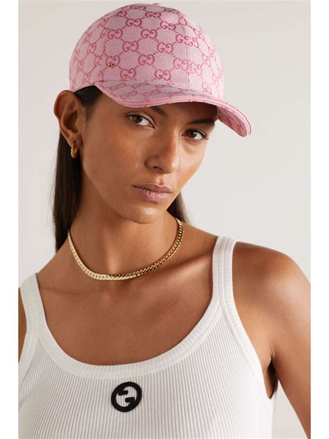 casquette gucci rose et blanche|casquette Gucci mélangé jacquard.